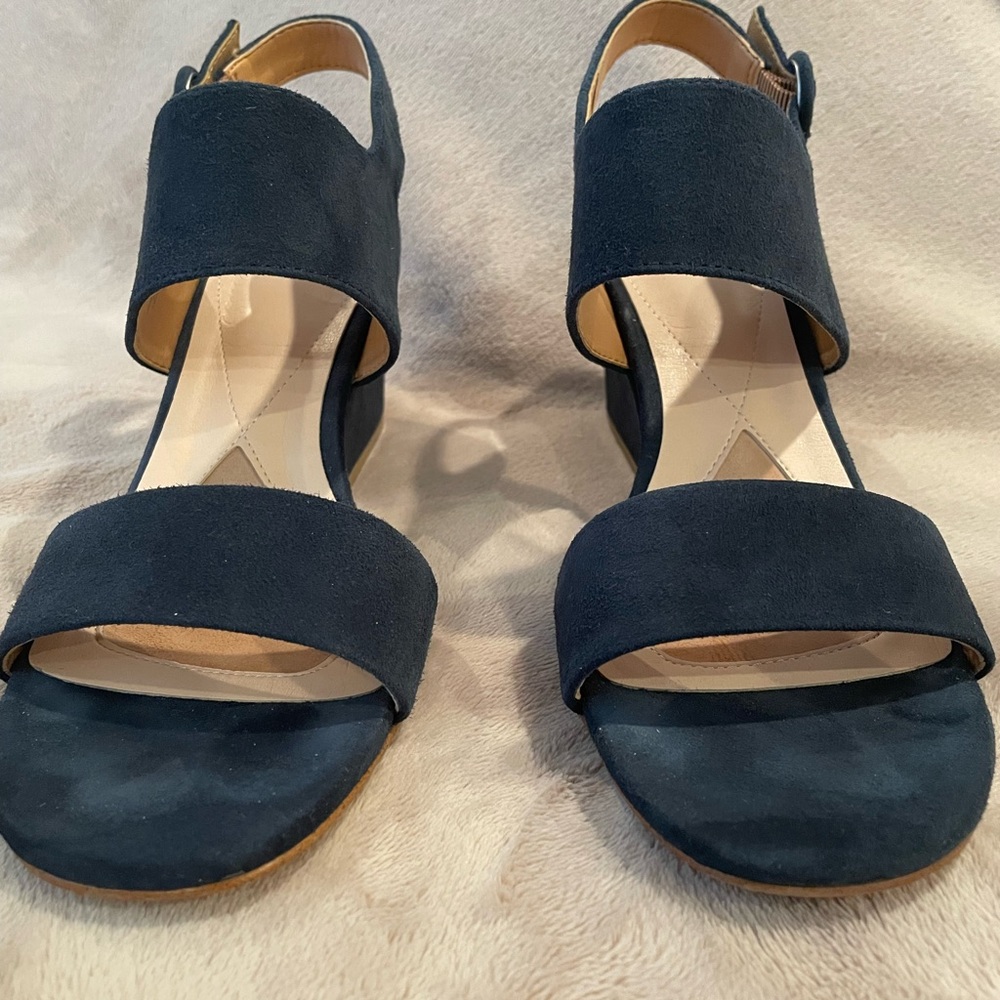 Isola Navy Heeled Sandals - Picture 4 of 10